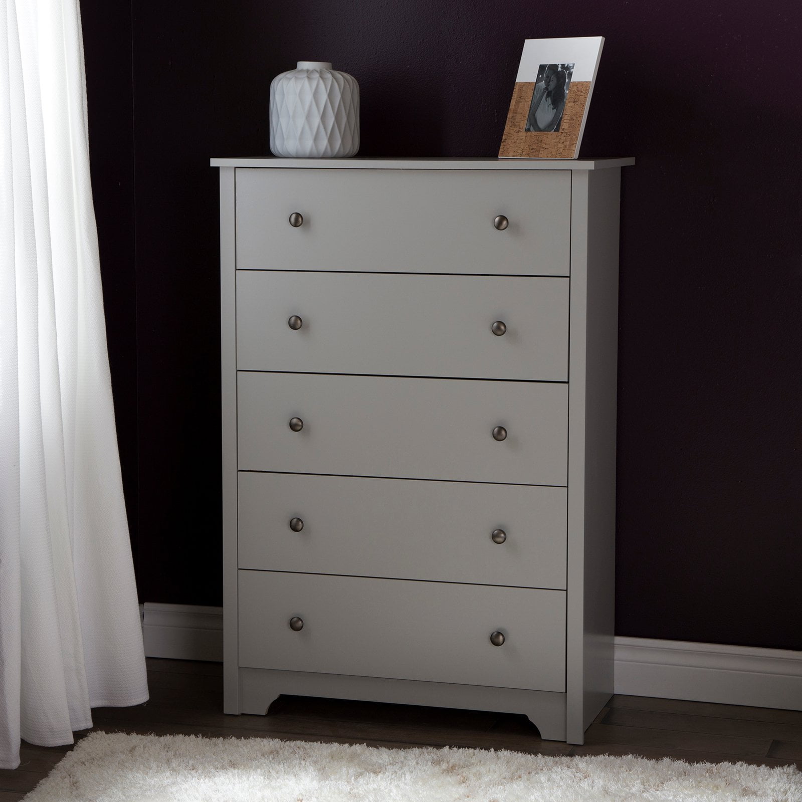 South shore vito collection 5 drawer chest black online