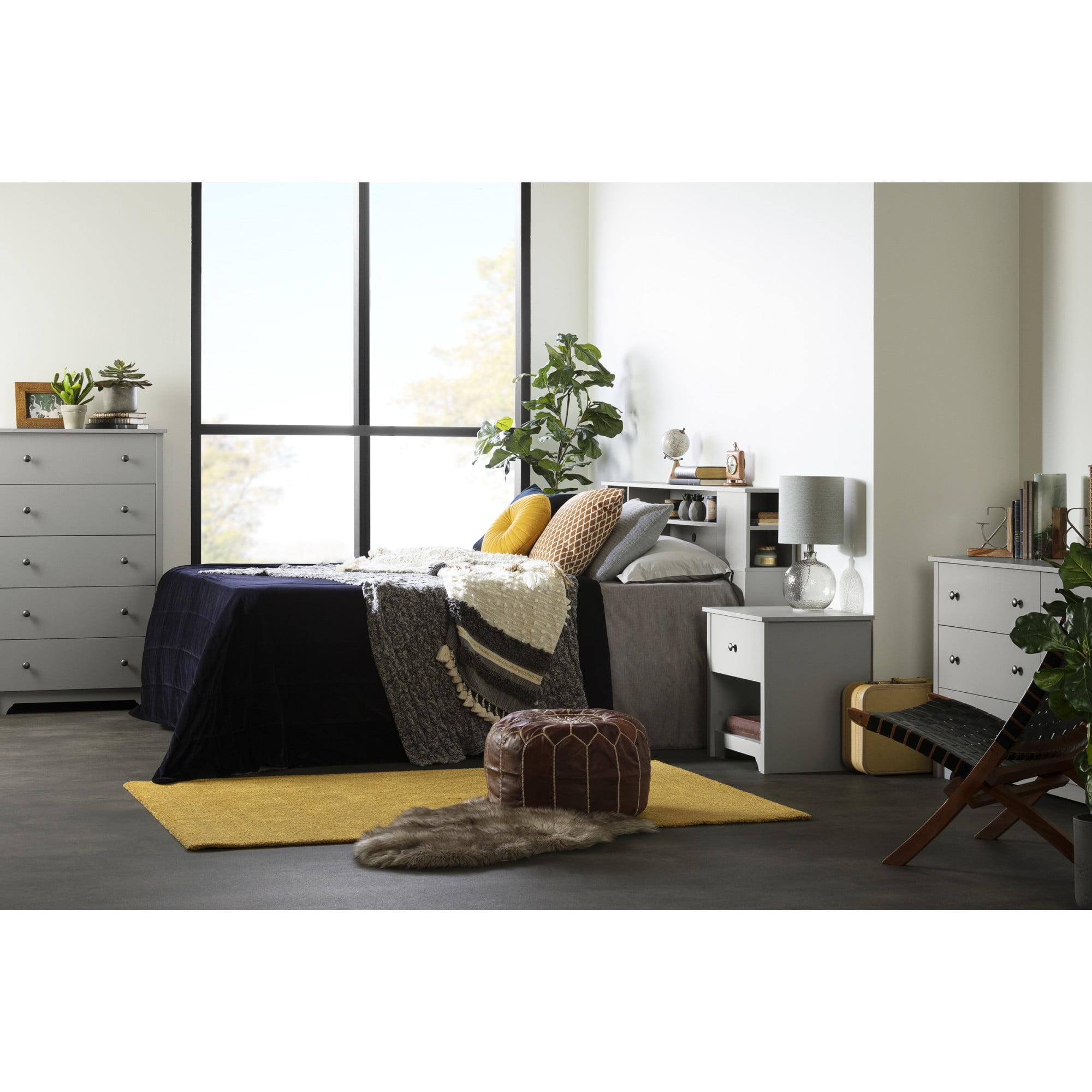 Elegant Soft Gray 6-Drawer Horizontal Double Dresser