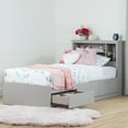 South Shore Vito, Contemporary Twin Mates Bed With Bookcase Headboard