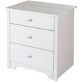 South Shore Vito Nightstand with Charging Station and Drawers White