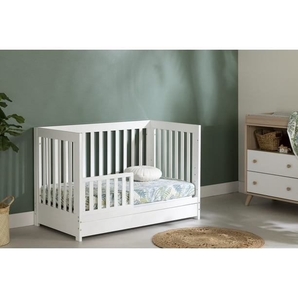 South Shore Yodi Baby Crib with Drawer, White