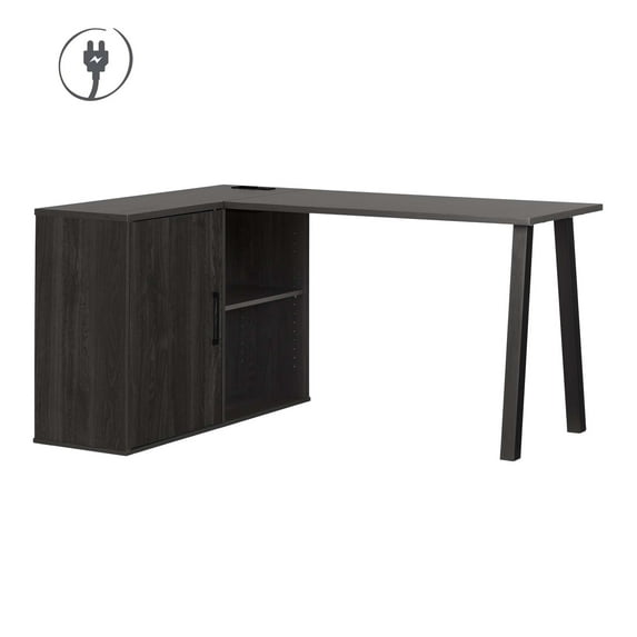 South Shore Zolten, Contemporary Desk, Gray Oak
