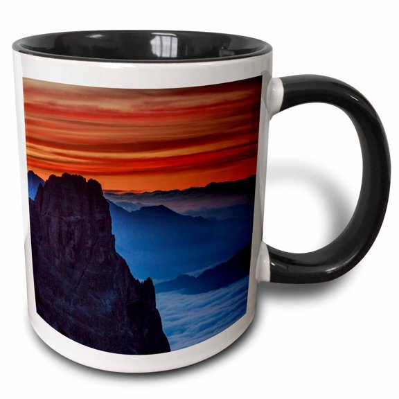 3drose, South Tyrolean Dolomites, Italy, 11oz Two-tone Black Mug