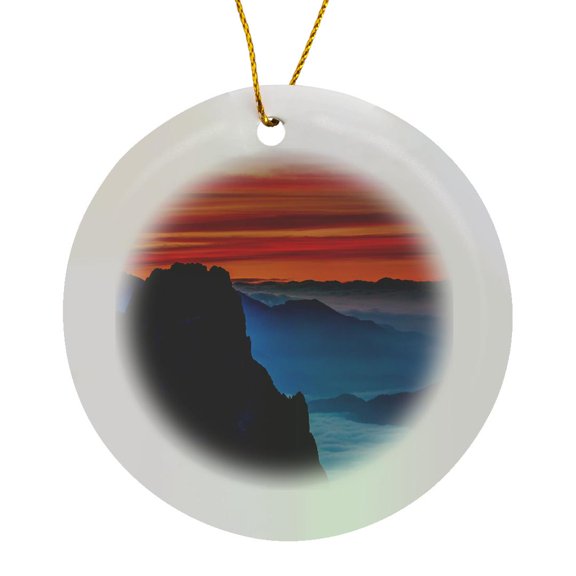 3drose, South Tyrolean Dolomites, Italy, Circle Porcelain Ornament