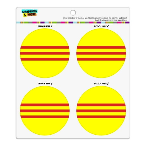 South Vietnam Flag Refrigerator Fridge Locker Vinyl Circle Magnet Set