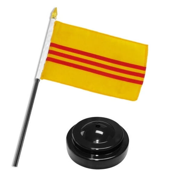 South Vietnam Vietnamese Flag 4"x6" Desk Set Table Stick Black Base