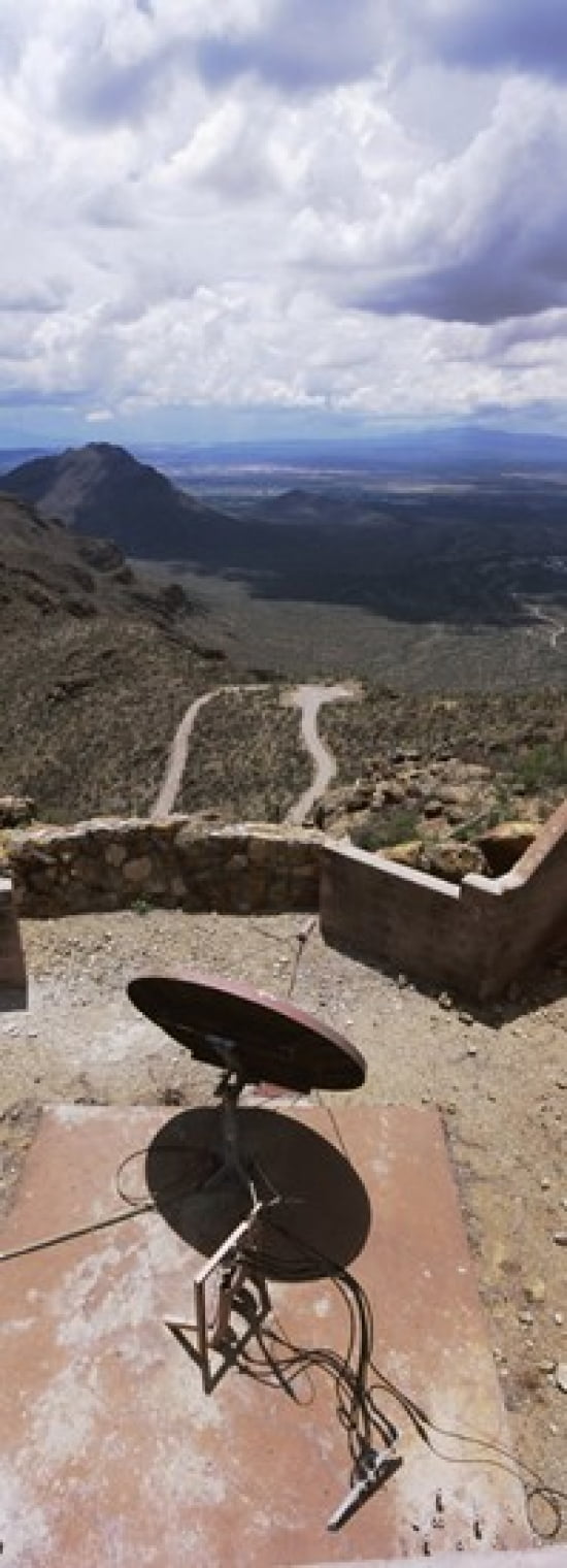 South West view towards the Old Tucson Movie Set Tucson Mountain Park Tucson Arizona USA Canvas Art - Panoramic Images (36 x 13)