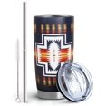 thumbnail image 1 of South Western Indian Tumbler, Native American Tumbler with Lid and Straw, 20oz Insulated Coffee Cups, Funny Travel Mug Gifts for Women,Reusable Stainless Steel Tumbler, 1 of 6