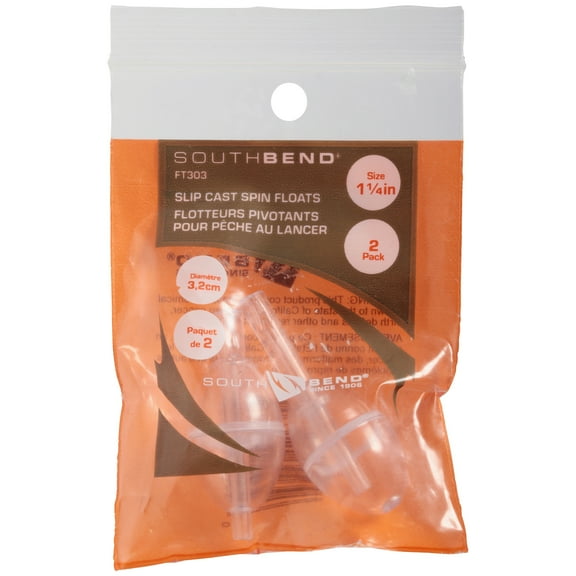 South bend slip cast 1-1/4" spin floats 2 ct bag