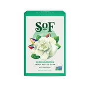 SoF Triple Milled Bar Soap - With Coconut Oil & Organic Shea Butter- Vegan & Non GMO- Free From Phthalates, Sulfates & Parabens- Lush Gardenia - 6 oz Bar