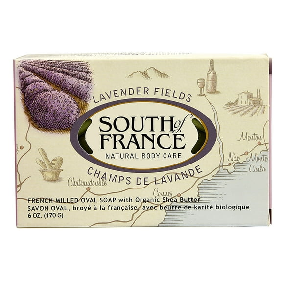 South of France French Milled Oval Soap Lavender Fields -- 6 oz
