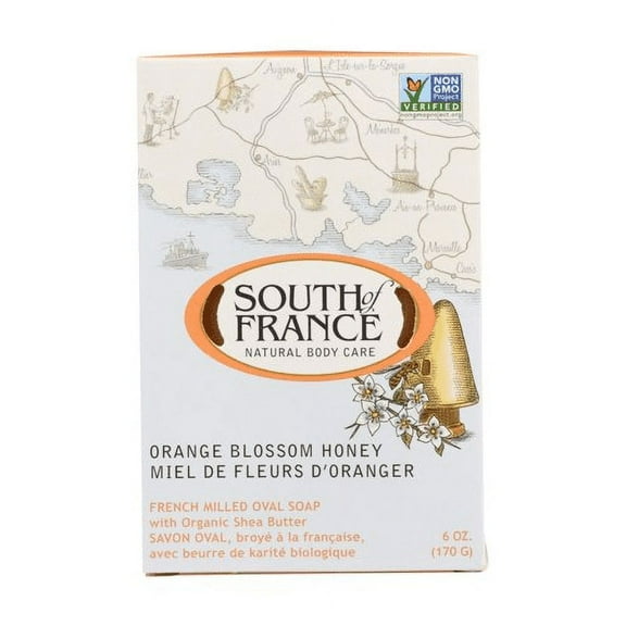 South of France French Milled Oval Soap Orange Blossom Honey 6 oz, 4-Pack
