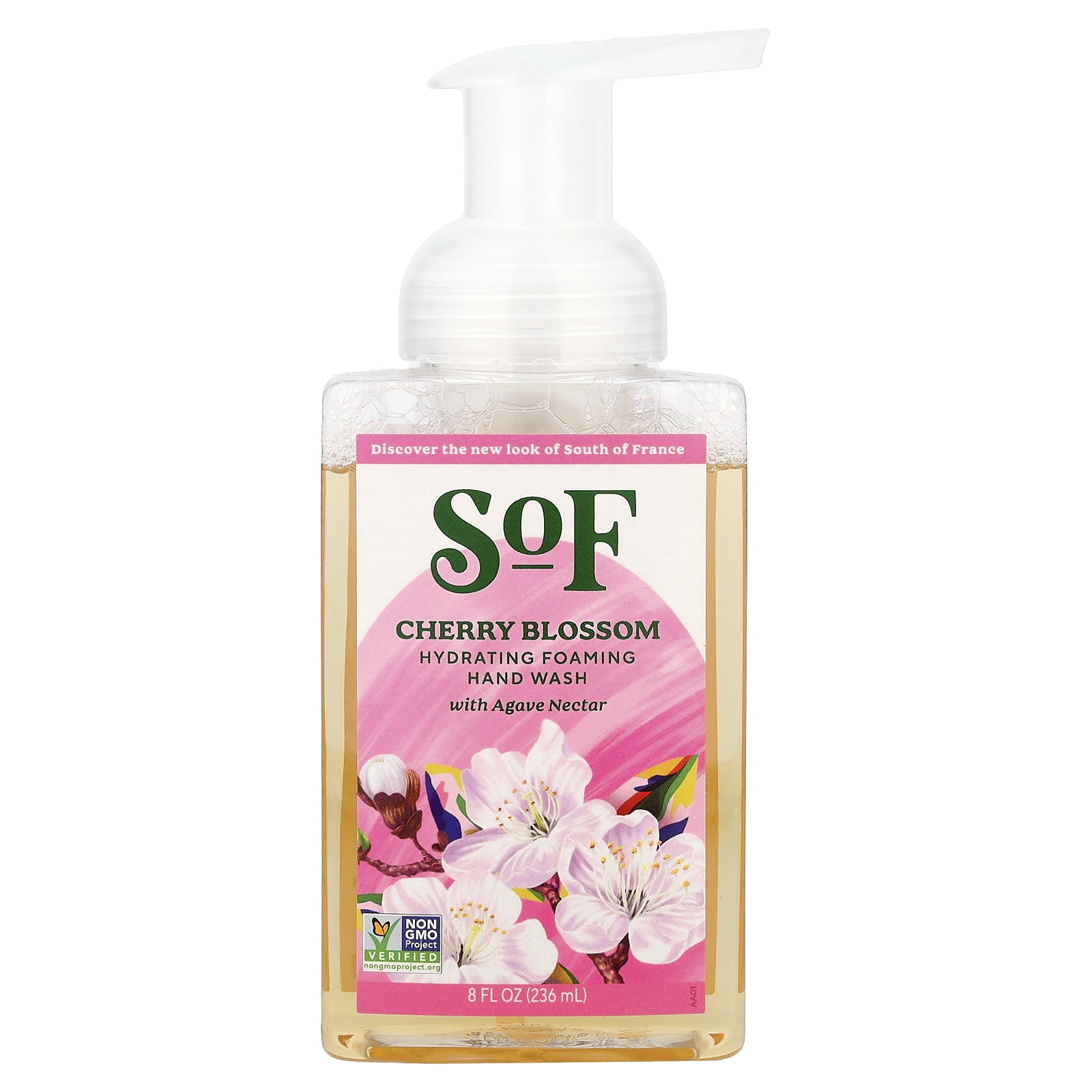 South of France Foaming Hand Wash - Cherry Blossom Natural Vegetable Glycerin Hand Soap 8 oz Liquid