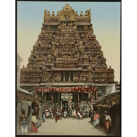 South of India. Madura. Gopura. Canvas Wall Art (20" x 30")