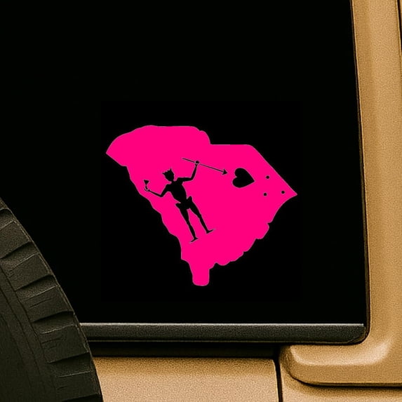 South olina Drunk Cupid Humor State Outline Decal Decal Cacomania Pink ...
