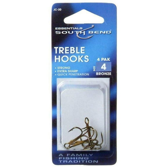 Southbend Range Bronze Treble Hook JC20 - Extra Sharp - 4 Pack, Size 4