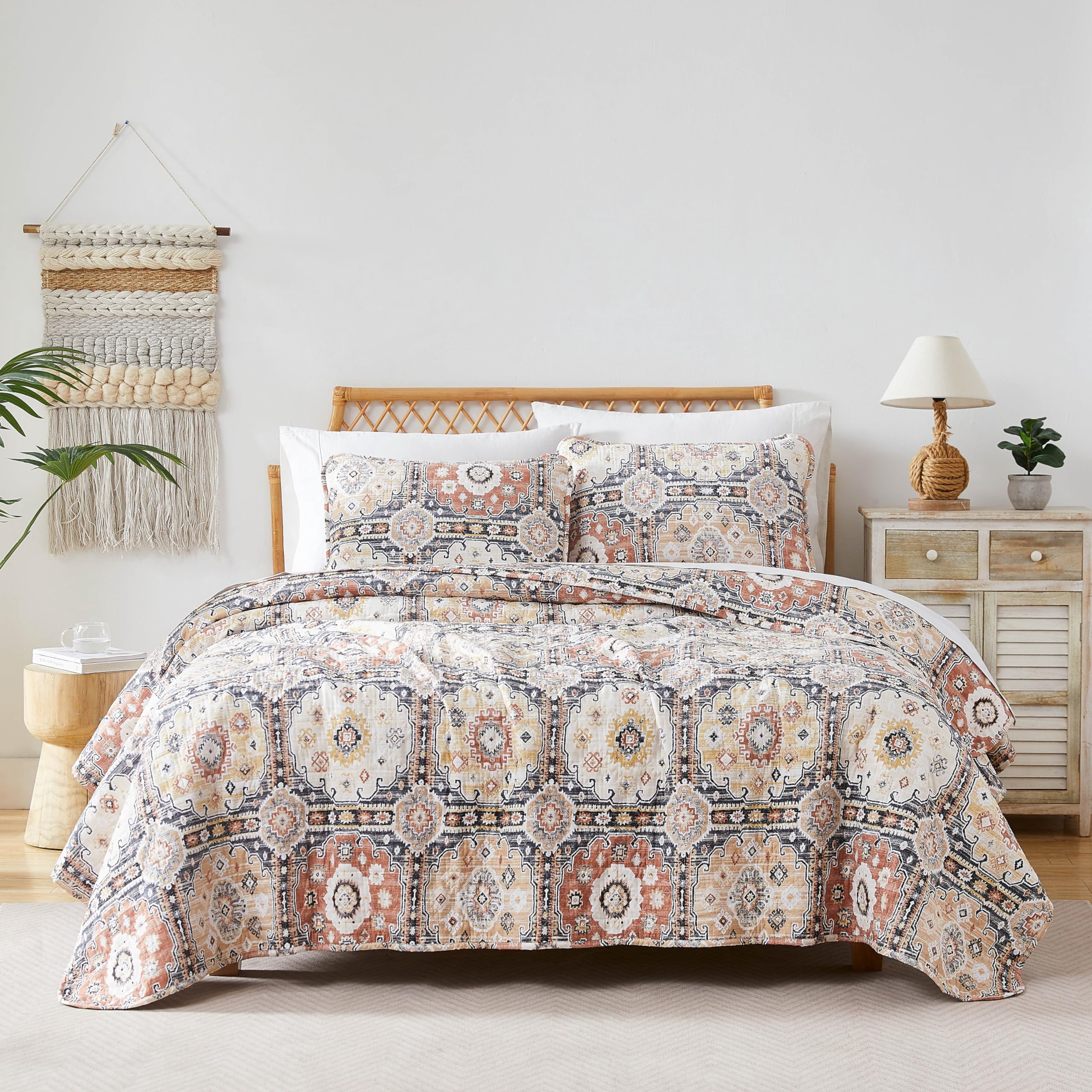 SouthShore Fine Linens Kilim 2-Piece Natural Quilt Bedding Sets, Twin