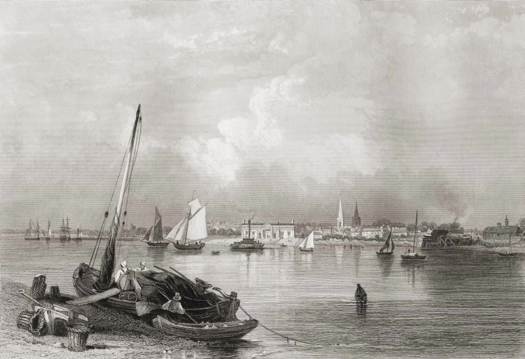Southampton Hampshire England In The Early 19Th Century From The History Of England Published 1859 Canvas Art - Ken Welsh Design Pics (36 x 24)