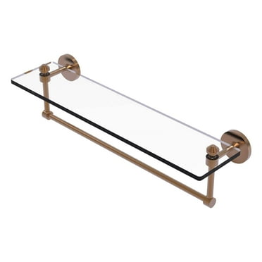 Southbeach Collection 22-in  Glass Vanity Shelf  with Integrated Towel Bar in Brushed Bronze