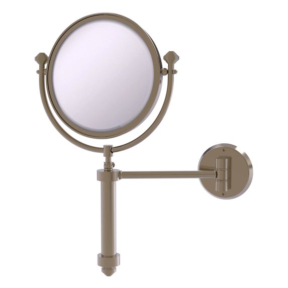 Southbeach Collection Wall Mounted Make-Up Mirror 8-in Diameter with 5X Magnification in Antique Pewter