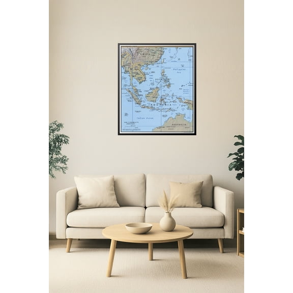 Southeast Asia Map – Detailed Political and Geographical Wall Poster 【Coated Paper】