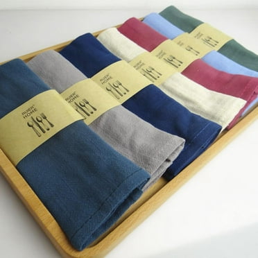 Southeast Asia New Style Plain Cotton Linen Dinner Napkins Cloth,15.75*11.81in Natural Oversized Bulk Linens Restaurant Placemat Tablecloth for Dinner, Events, Weddings,Festive