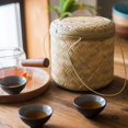 thumbnail image 1 of Southeast Asia Round Bamboo Tea Box Jar, 1 of 13