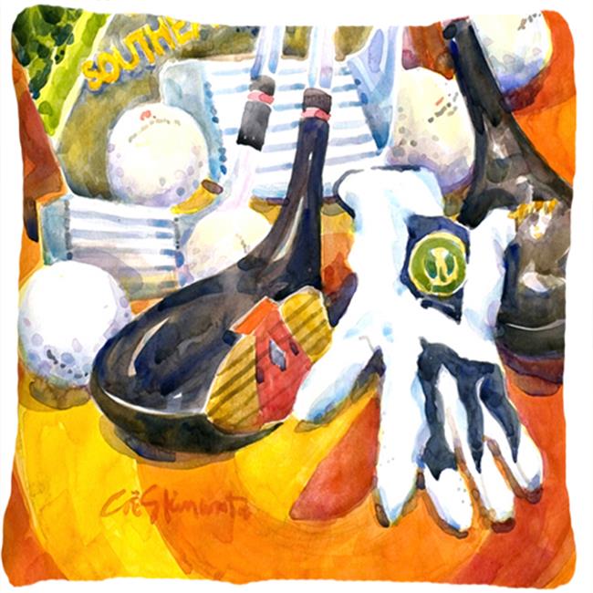 Southeastern Golf Clubs With Glove & Balls Decorative Indoor & Outdoor Fabric Pillow