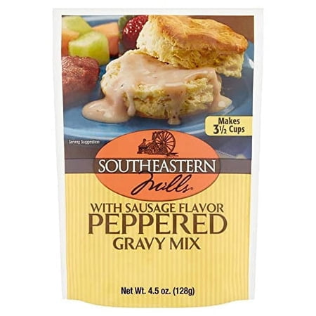 Southeastern Mills Old Fashioned Peppered Gravy Mix with Sausage Flavor 4.5 oz (Pack of 6)