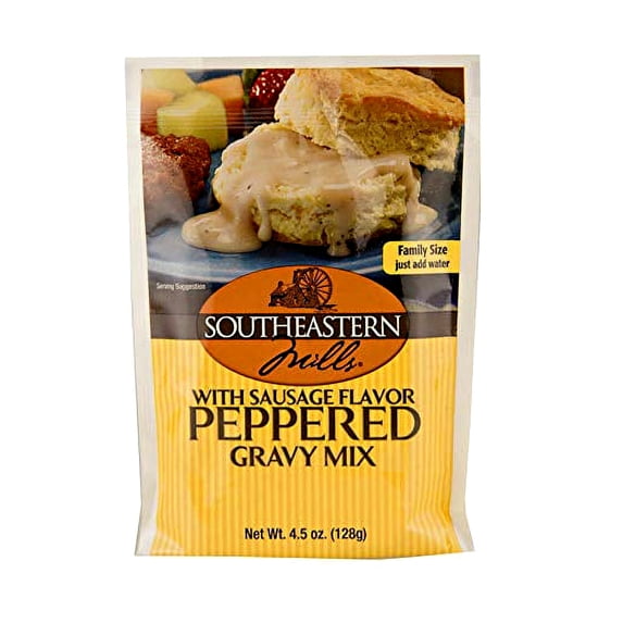 Southeastern Mills Peppered Gravy Mix with Sausage Flavor 4.5 oz. Packets (3 Pack)