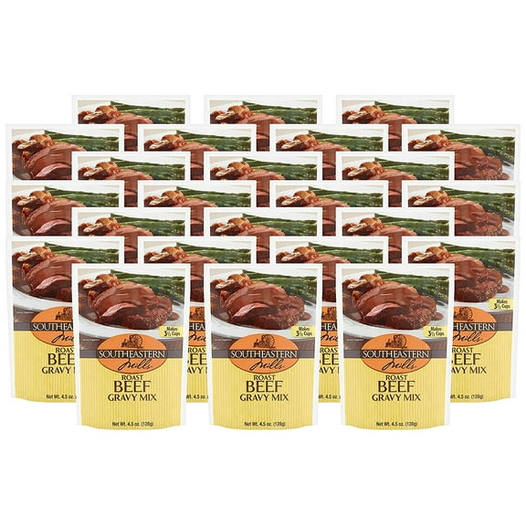 Southeastern Mills Gravy Mix, Roast Beef Gravy Mix, Custom Blend of Spices & Seasonings, Makes 3 Cups of Gravy, Just Add Water, 4.5 OZ Packet Pack of 24