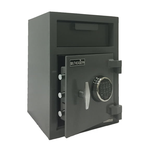 Southeastern Security Cash Drop Safe with Quick Digital Lock, Gray