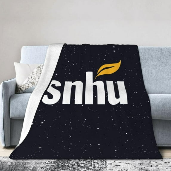 Southern A New Hampshire University Fleece Blanket, Very Soft Microfiber Flannel Blanket for Couch Warm and Cozy for All Seasons, Black