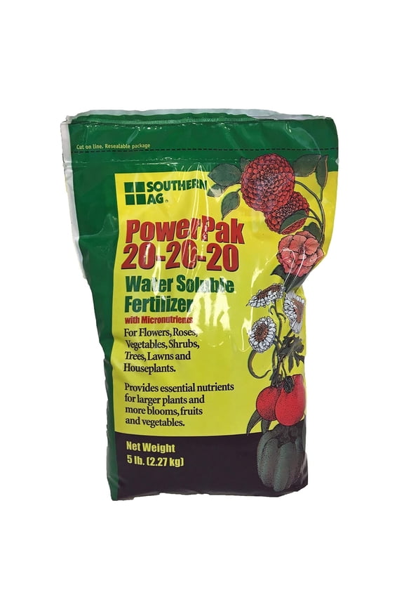 Powerpak Water Soluble Fertilizer 20-20-20 - 5 lbs Bag by Southern Ag