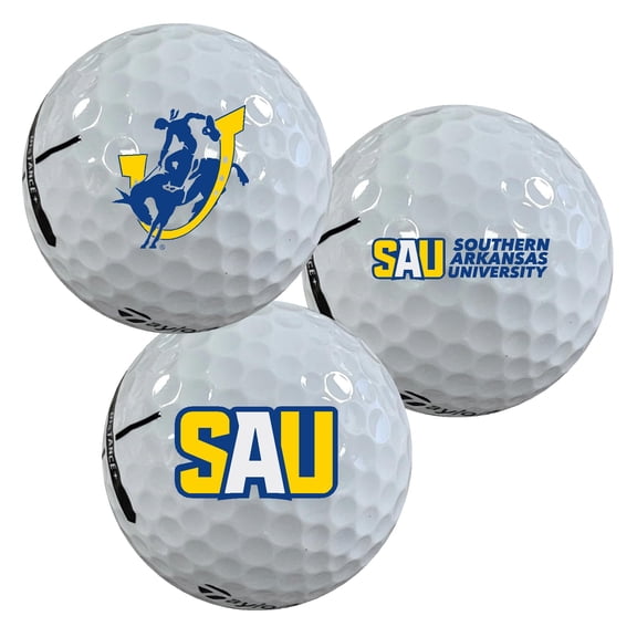Southern Arkansas University Muleriders Logo Edition Taylormade Distance+ Golf Balls 12-Pack (Dozen)