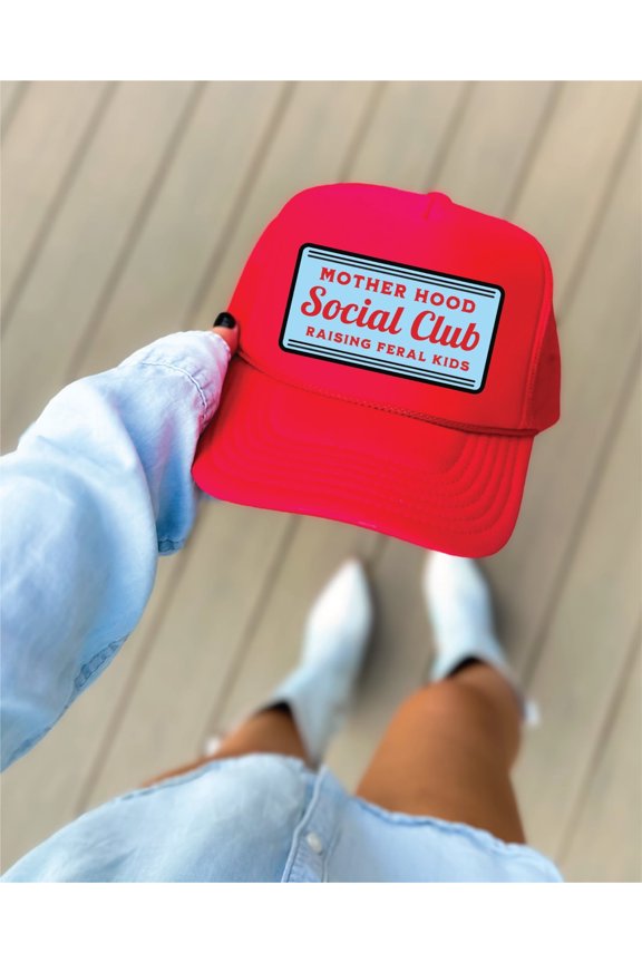 Designs- Motherhood Social Club Red Unisex Foam Trucker Hat