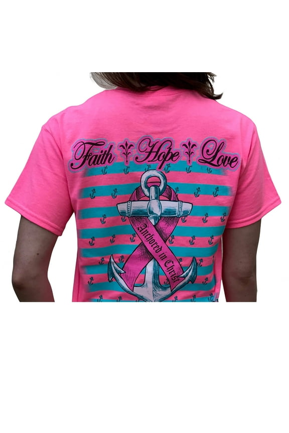 Hope Breast Cancer Awareness Pink Short Sleeve Shirt (Large)