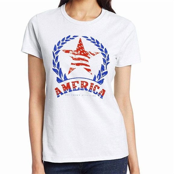 Southern Attitude Preppy USA Star Flag T-Shirt