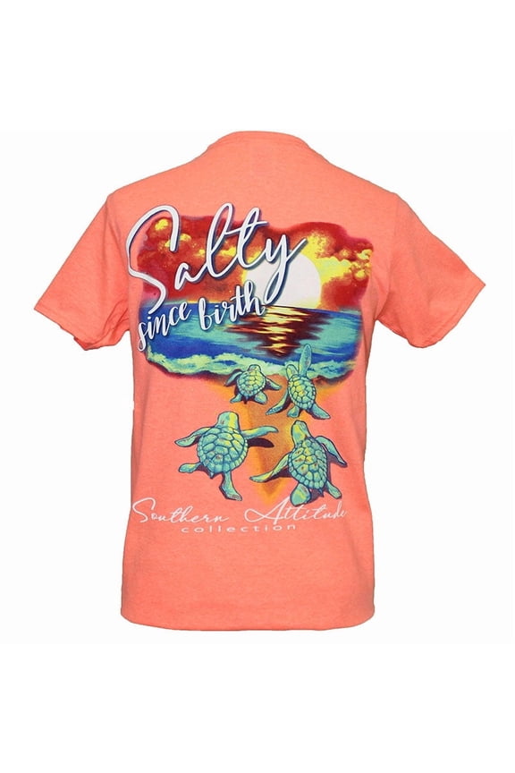 Southern Attitude Salty Since Birth Turtles T-Shirt