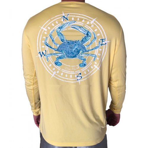 Southern Attitude Tortuga Moon Crab Unisex Sport Tech Rashguard Yellow T-Shirt