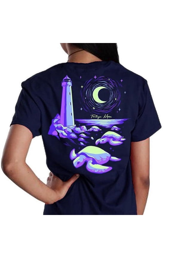 Southern Attitude Tortuga Moon Lighthouse Turtles T-Shirt