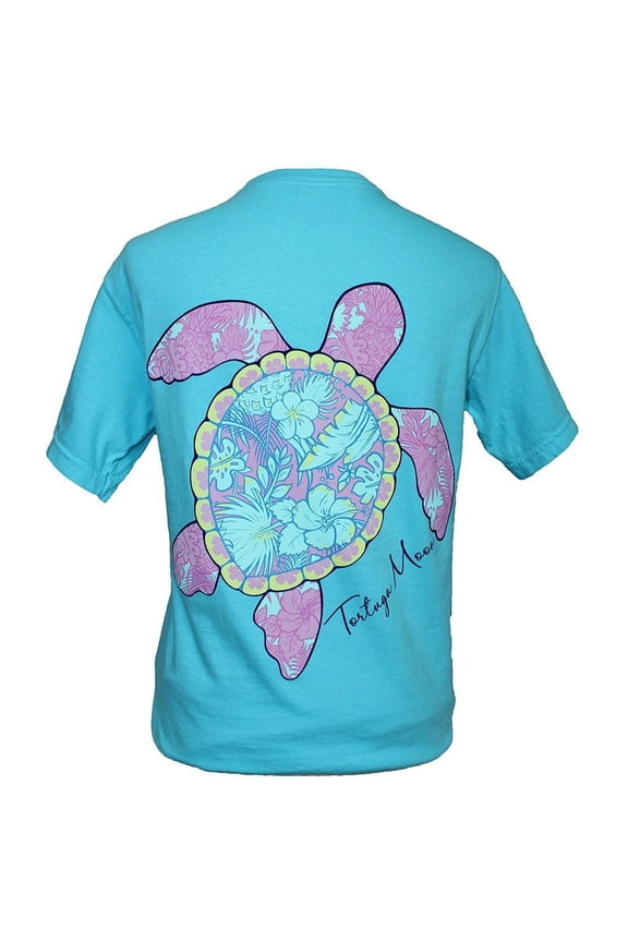 Southern Attitude Tortuga Moon Palm Turtle T-Shirt