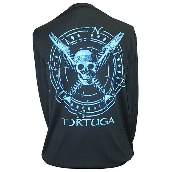 Southern Attitude Tortuga Moon Skull Bones Unisex Sport Tech Rashguard T-Shirt