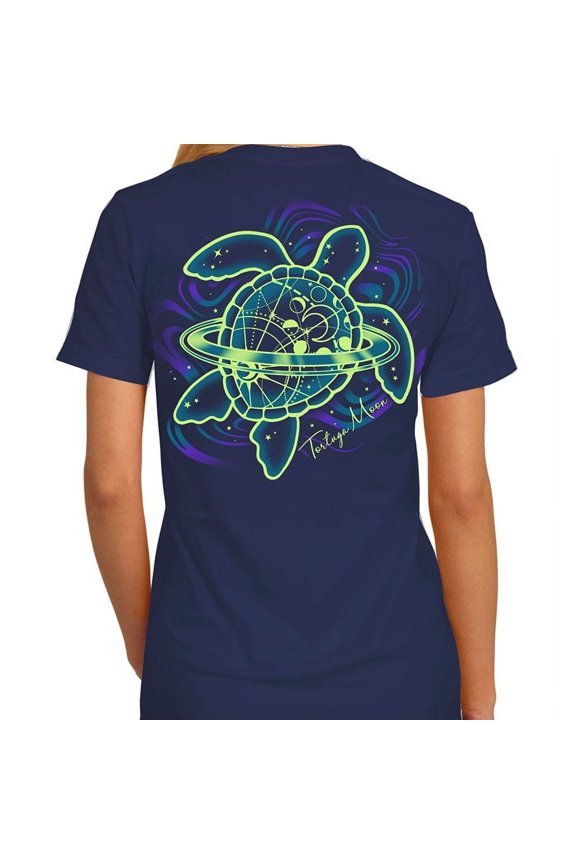 Southern Attitude Tortuga Moon Space Turtle T-Shirt