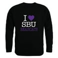 thumbnail image 1 of Southern Baptist University Bearcats I Love Crewneck Sweatshirt, Black - Large, 1 of 1