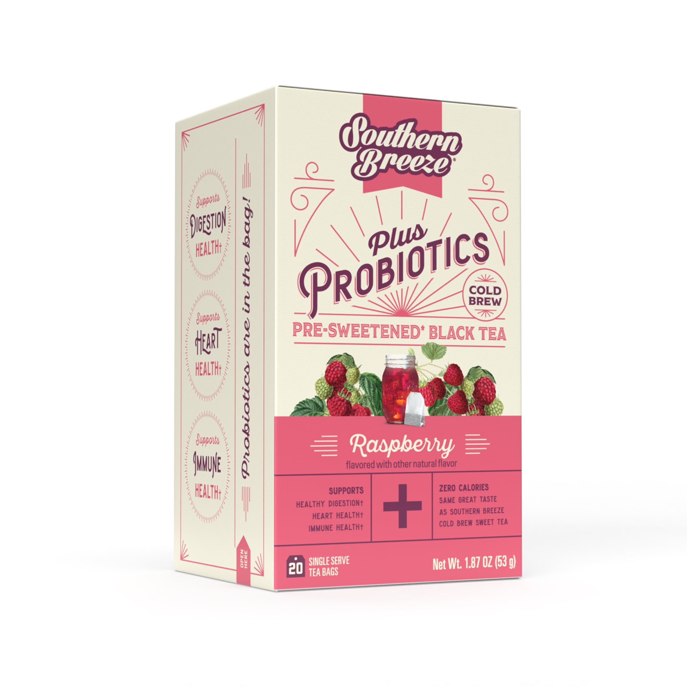 Southern Breeze Cold Brew Sweet Tea Plus Probiotics Raspberry Iced Tea