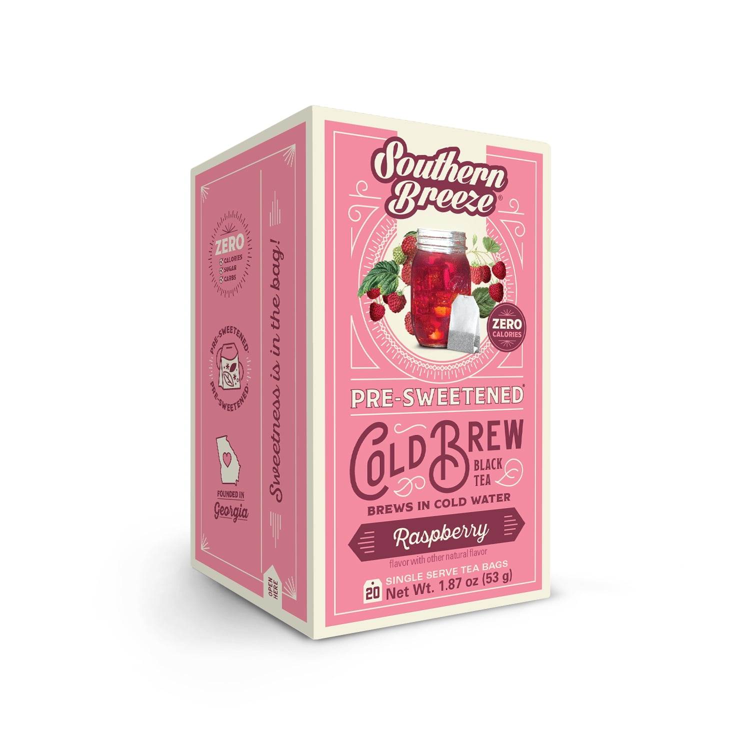 Southern Breeze Cold Brew Sweet Tea Raspberry Iced Tea with Black Tea ...