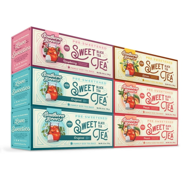 Southern Breeze Hot Brew Sweet Tea Variety Pack Iced Tea with Black Tea