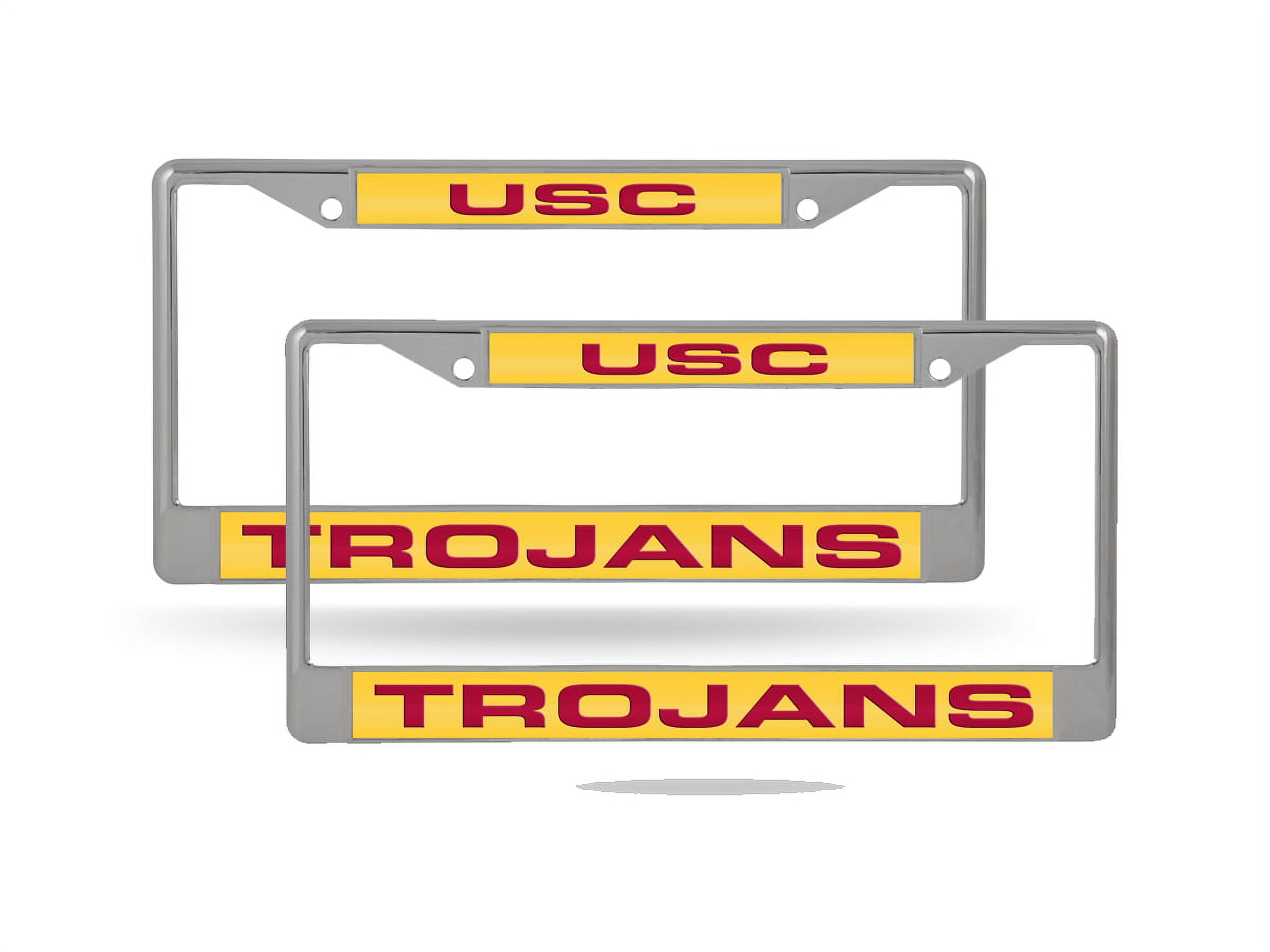 Southern Cal USC Trojans Chrome Metal Laser Cut License Plate Frame