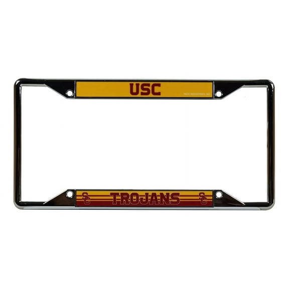 Southern California USC Trojans Chrome EZ View License Plate Frame